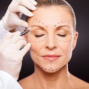 Senior at the dermatologist for cosmetic procedures