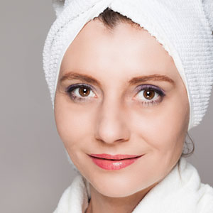 Happy woman after beauty treatment